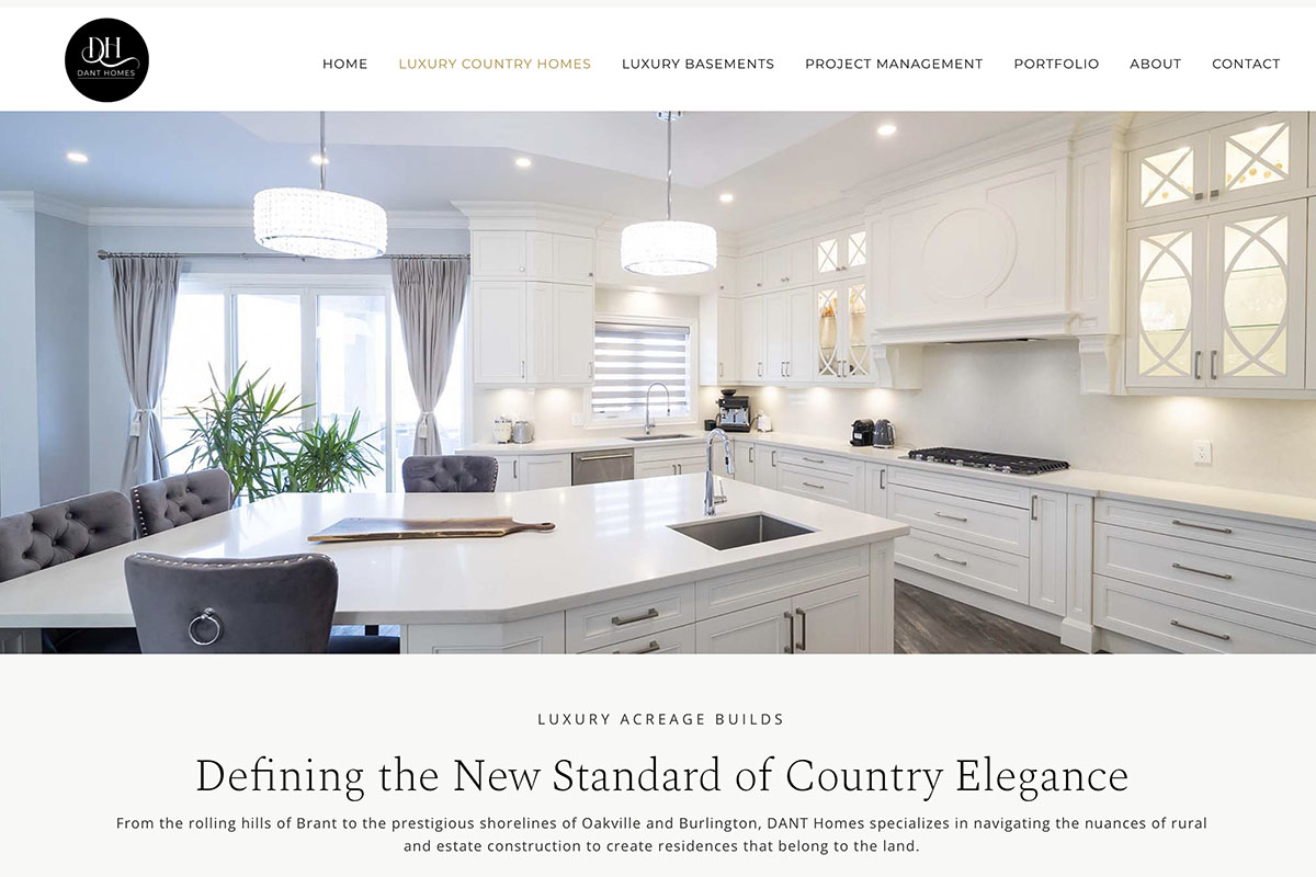DANT Homes Luxury Website Design